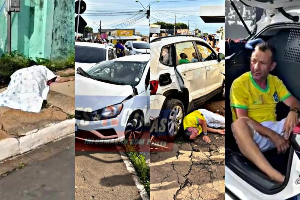 Motorista embriagado provoca acidente e deixa um morto e quatro pessoas feridas em Cuiabá; veja vídeo
