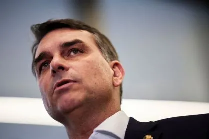 Senador Flávio Bolsonaro, pré-candidato do PL à Presidência • 19 de maio de 2026REUTERS/Mateus Bonomi