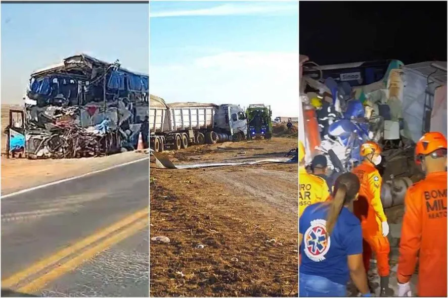 Veja imagens do acidente que matou 11 na BR-163 em Lucas