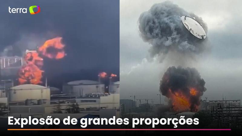 Ataque de drone atinge refinaria em Moscou, causa incêndios e nuvem de fumaça gigante