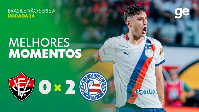 VITÓRIA 0 X 2 BAHIA | MELHORES MOMENTOS | 24ª RODADA | BRASILEIRÃO 2026 | ge.globo
