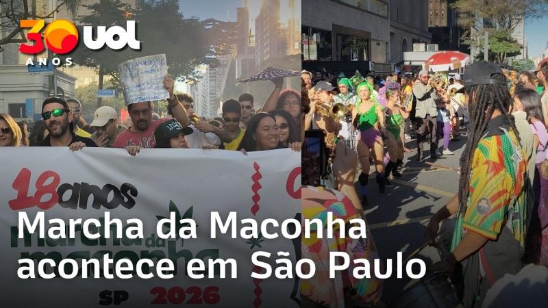 Marcha da Maconha reúne manifestantes na Avenida Paulista; veja vídeos
