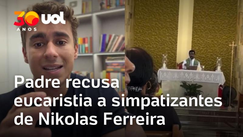Padre causa polêmica ao negar comunhão a fiés que apoiam Nikolas Ferreira; veja