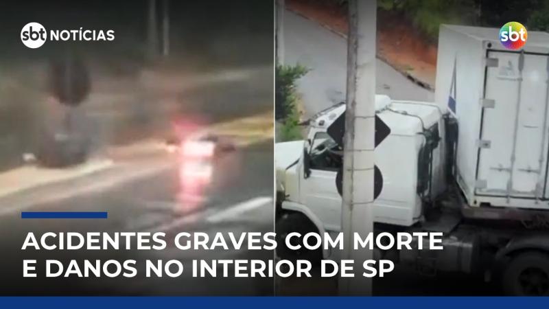 Motociclista morre após cair na pista molhada e bater contra uma placa de sinalização