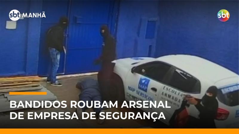 Homens armados roubam arsenal de empresa de segurança em SP | #SBTManhã