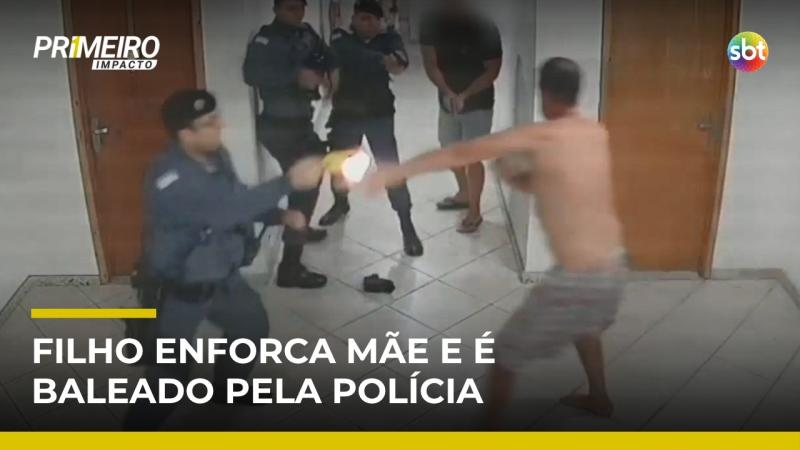Homem enforca a própria mãe de 84 anos e é baleado pela polícia após ataque
