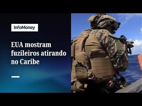 EUA divulgam imagens de fuzileiros navais atirando com metralhadoras no Mar do Caribe