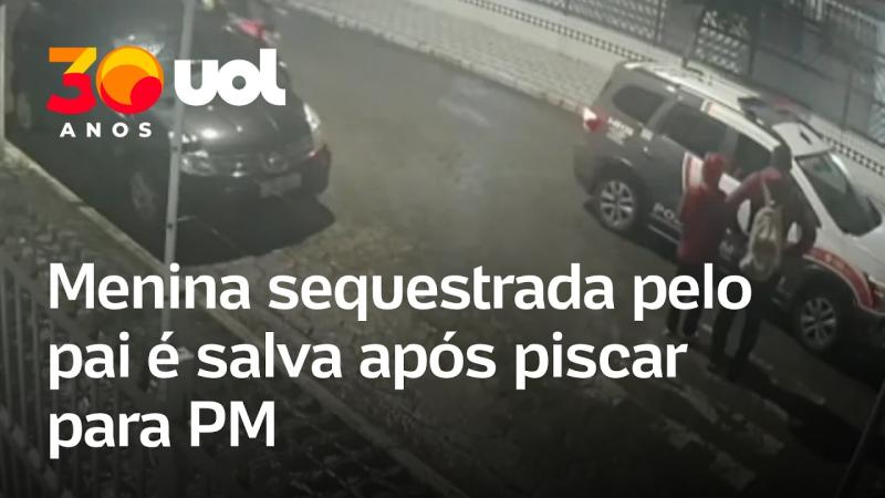 Vídeo mostra menina sequestrada pelo pai sendo salva após piscar para PM em SP