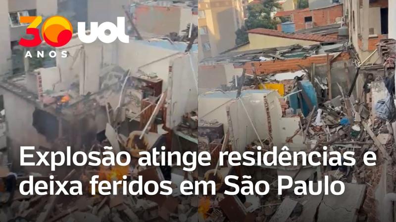 Explosão atinge casas e deixa feridos em SP; suspeita é de vazamento de gás